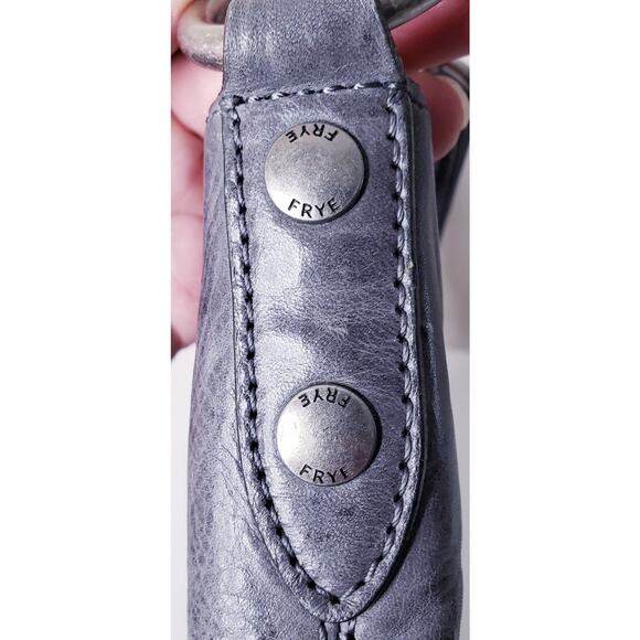 FRYE XL HOBO BOHO Gray Leather Shoulder Bag Long Strap w/ Dustcover in VGUC - Picture 6 of 16